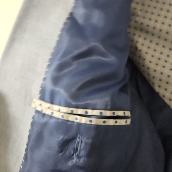 Tommy Hilfiger Blue sport coat designer light blue patterned lining 42s - Picture 4 of 9